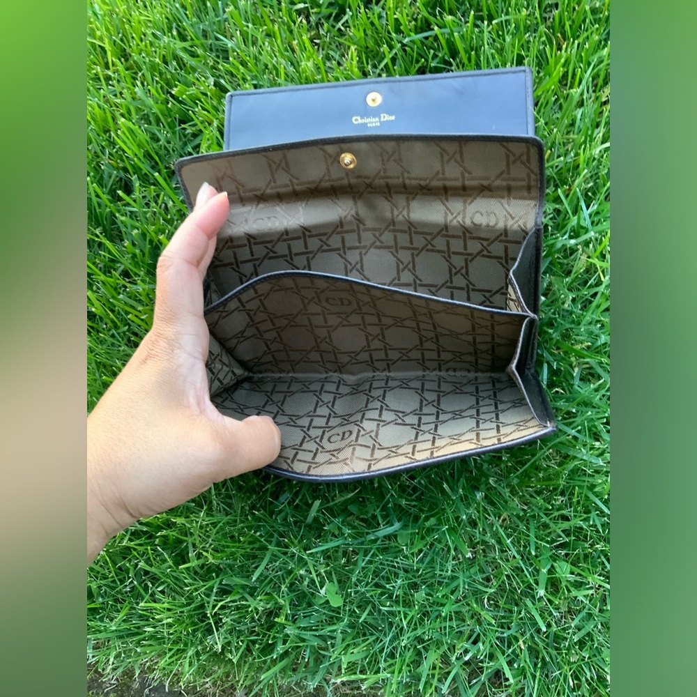 Christian Dior Vintage Cannage Long Wallet Black Leather Unisex. - Picture 7 of 16